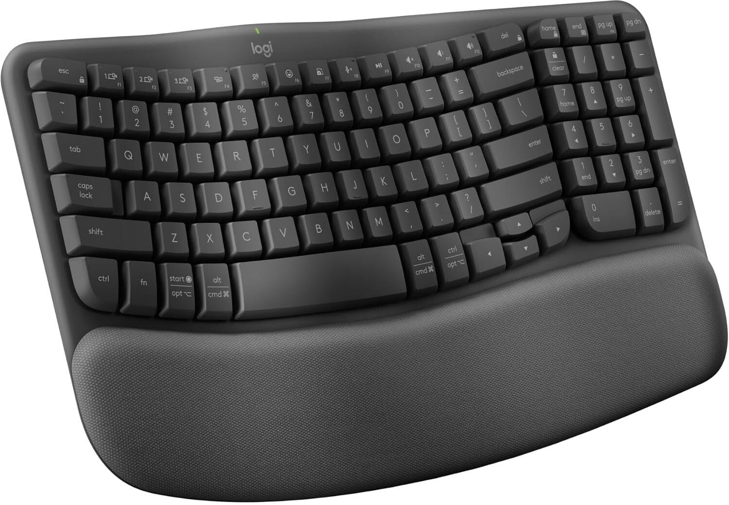 Logitech Wave Keys Wireless Ergonomic Keyboard – Graphite (UK English QWERTY)