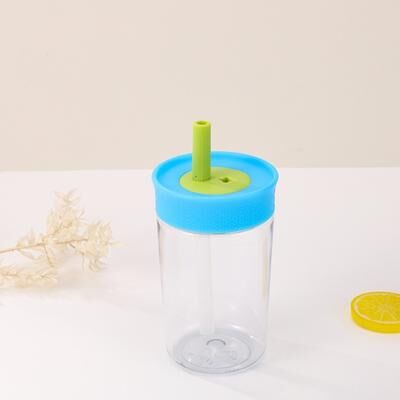 Uplifted Trends Mini Portable Straw Cup Cute Reusable Coffee Cup For Daily Sips blue