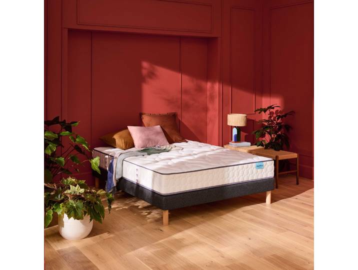 Ensemble sommier et matelas 90x200 cm ressorts ensachés ferme Merinos Cosy Lit