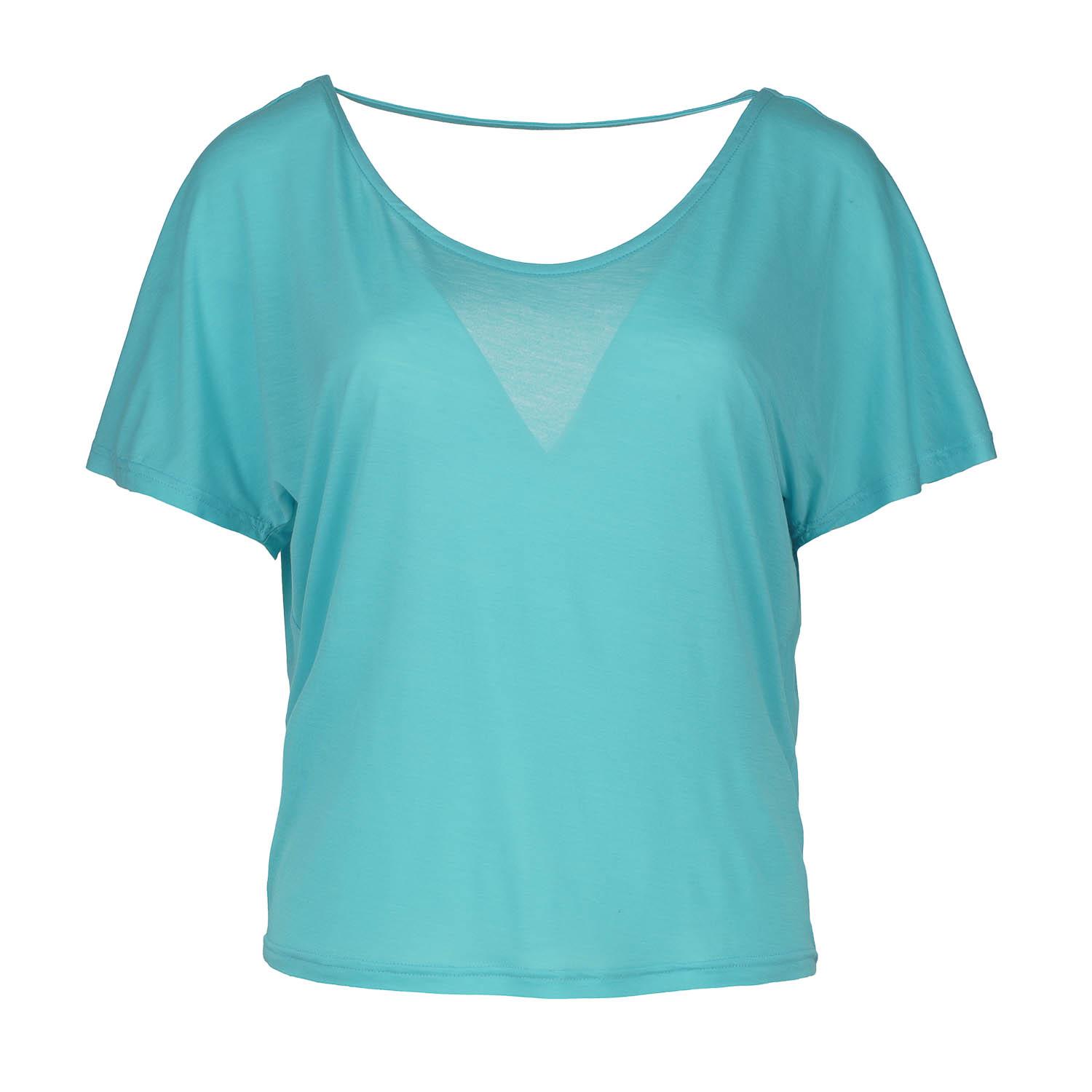 Top dos drapé turquoise