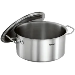 Bartscher Kochtopf Edelstahl 10,4 Liter mit Deckel silber, 43x22x32 cm