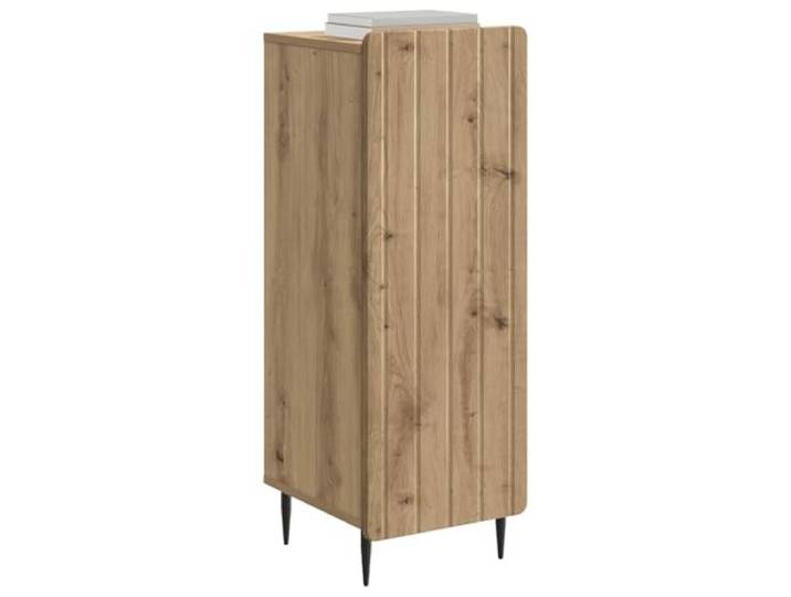KTHLBRH Anrichte Eiche Handwerk 34,5 x 33 x 92 cm Technisches Holz, Beine aus Stahl, verstellbare Regalböden, für Esszimmer und Wohnzimmer