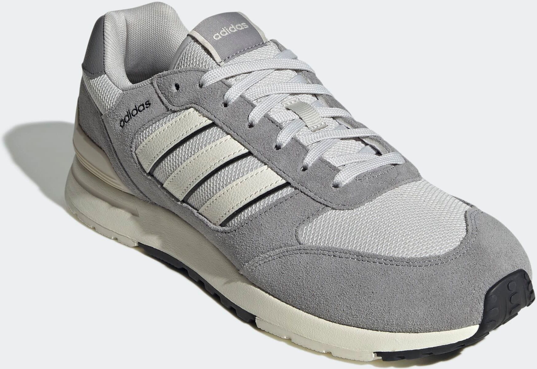 Sneaker ADIDAS SPORTSWEAR "RUN 80S", Herren, Gr. 40, grau (grau one, sanftes weiß, aluminium), Leder, Synthetik, Textil, Schuhe Sneaker grau one, sanftes weiß, aluminium 40