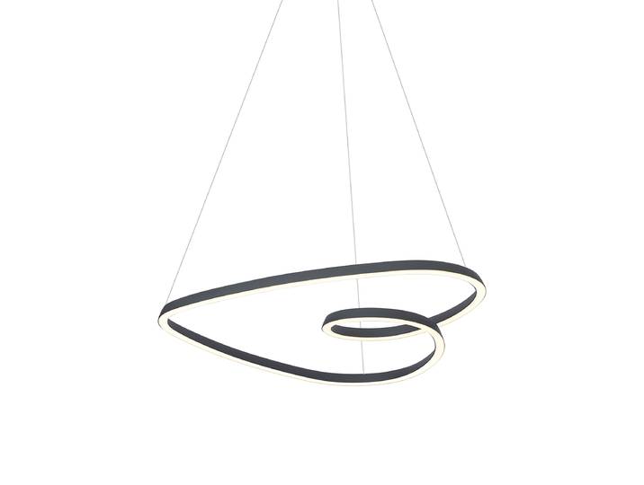 Suspension scandinave noire 72cm avec LED à intensité variable en
