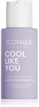 ICONIQUE Professional COOL LIKE YOU Perfect Blonde & Silver Violet condicionador neutraliza tons amarelados 70 ml. COOL LIKE YOU Perfect Blonde & Silver Violet
