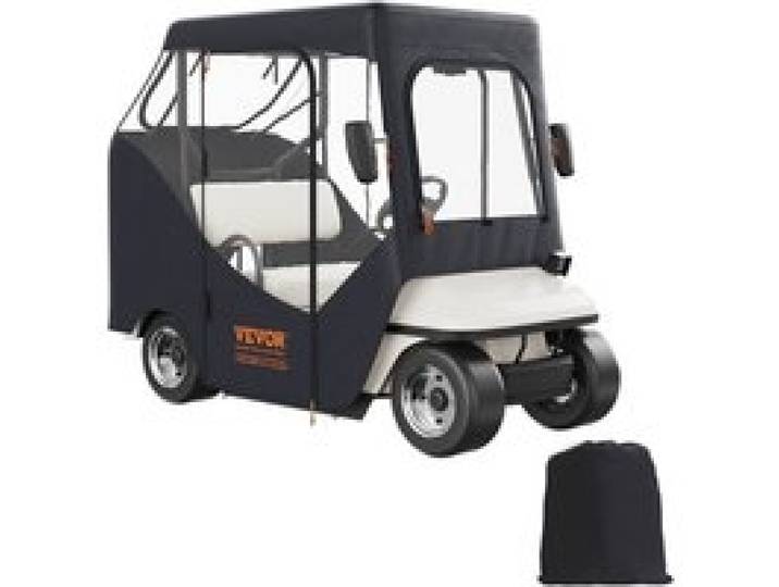 VEVOR Housse pour Voiturette de Golf, Compatible avec EZGO TXT RXV 2 Places, Toit Court 149,5 cm, Bâche Golfette Imperméable en Polyester 600D, pour la Plupart de Voiturette, Golfeur, Extérieur