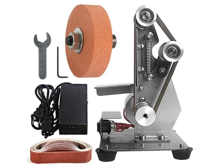 Mini polisseuse de bureau multifonctionnelle, 110V-220V, machine à courroie électrique, bricolage, 7 partenaires de réglage de vitesse, meuleuse d'angle