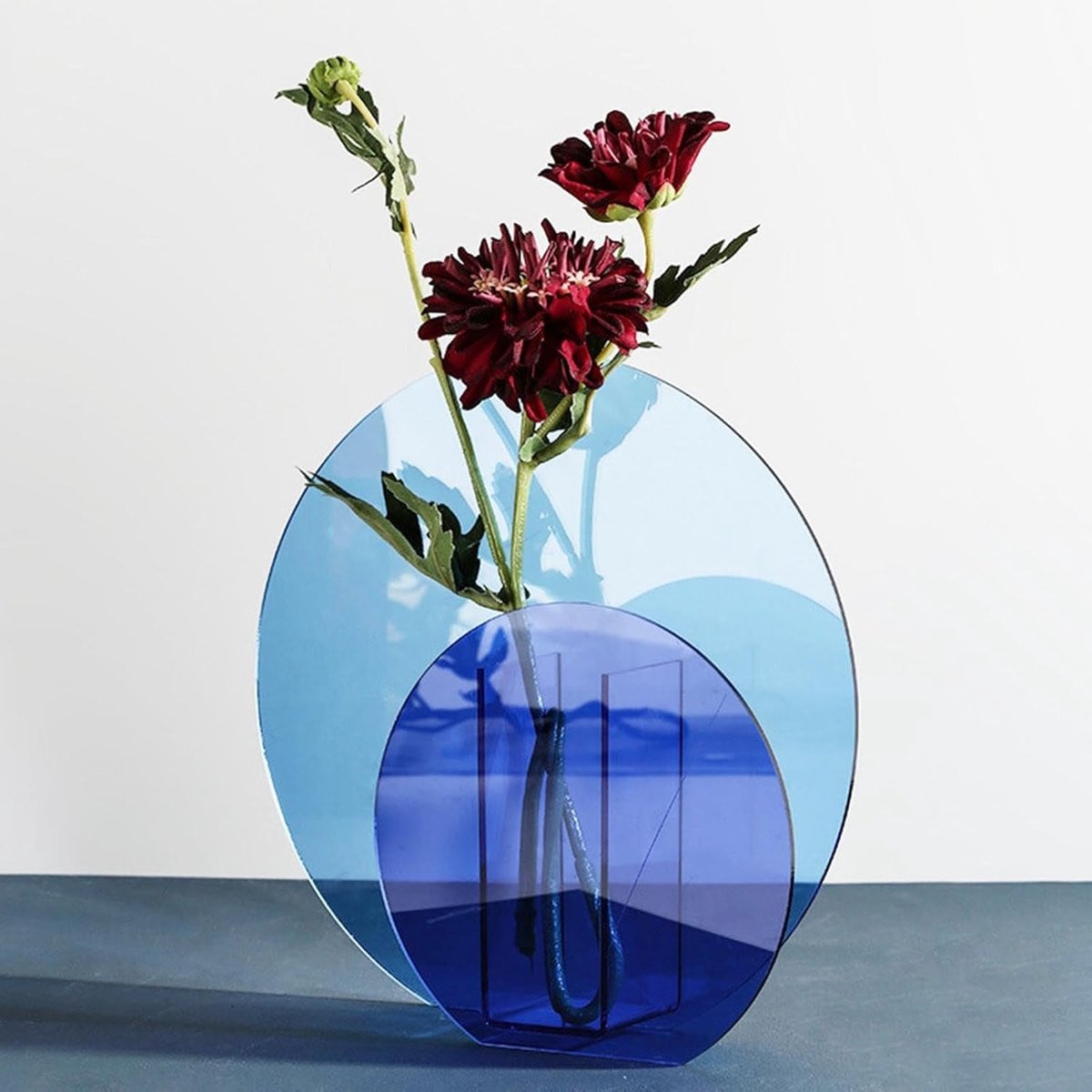 Geometrische Vaas Blauw - Decoratieve Vaas voor Woonkamer Decoratie - 300g