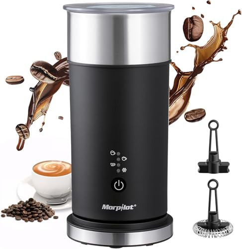 Morpilot Elektrische melkopschuimer 4-in-1 voor warme en koude melk, 240 ml, 400W