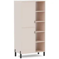 BÜCHERREGAL Cortina mit 2 Türen und 4 offenen Regalen, links, Sandbeige