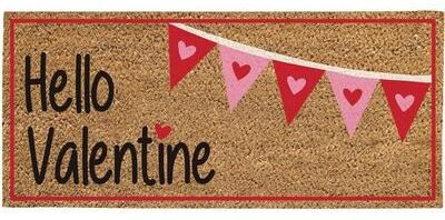 Evergreen Hello Valentine Flocked Sassafras Coir Switch Mat