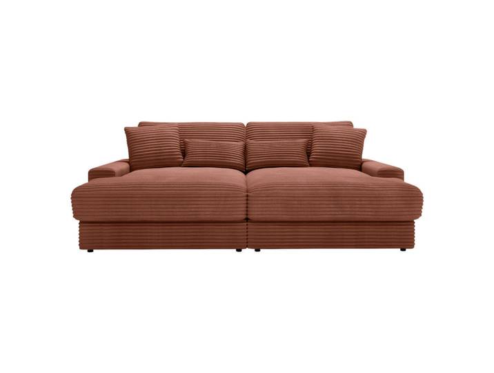 Carryhome Bigsofa, Bronze, Kunststoff, 3-Sitzer, Füllung: Schaumstoff, Silikon,Schaumstoff, Silikon,Schaumstoff, Silikon, 230x80x190 cm, Typenauswahl, Rücken echt, haustierfreundlicher Bezug, Wohnzimmer, Sofas & Couches, Sofas, Bigsofas