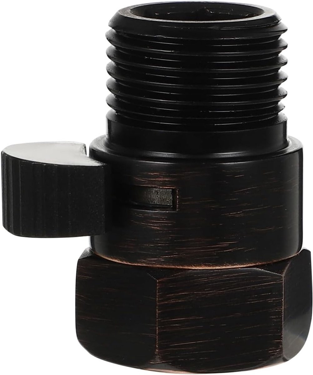 Verstelbare 1/2 inch douchekop afsluitklep met waterstopfunctie voor handdouche, douchearm en bidet, mat zwart