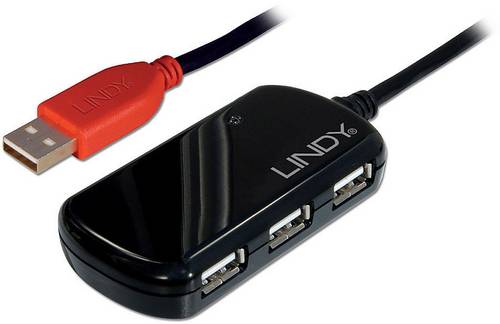 LINDY USB-Kabel USB 2.0 USB-A Stecker, USB-A Buchse 12.00m Schwarz 42783