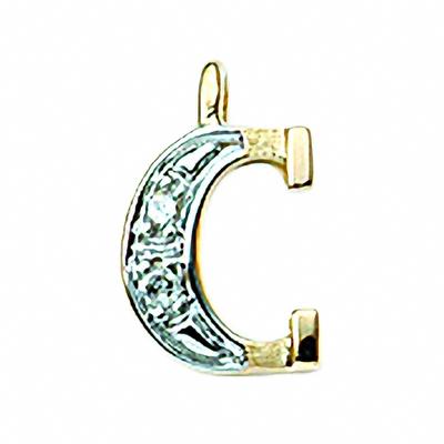 Namenskette ADELIA´S "Halskette - Namenskette mit Buchstabenanhänger C mit Diamant aus", gold, Halsketten, Damen, 0,02 mit Diamant, Gelbgold 585 Gold, Gelbgold 585, Gold, Schmuckset mit bis 45 cm stufenlos verstellbarer 925 Silber Halskette