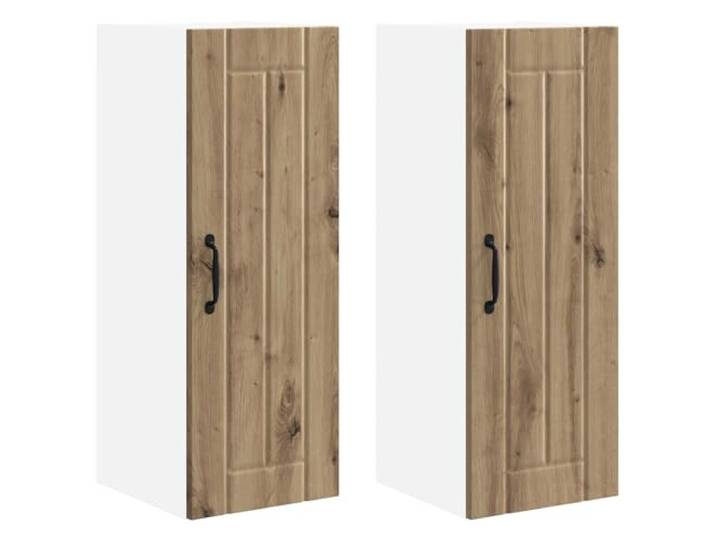 IBUQDDV Wandschrank Lucca 2 STK. Artisan-Eiche Holzwerkstoff Geschirrspüler-Paneel, Holzwerkstoff, rechteckig, Innenbereich, moderne Ästhetik, Küchenlayout