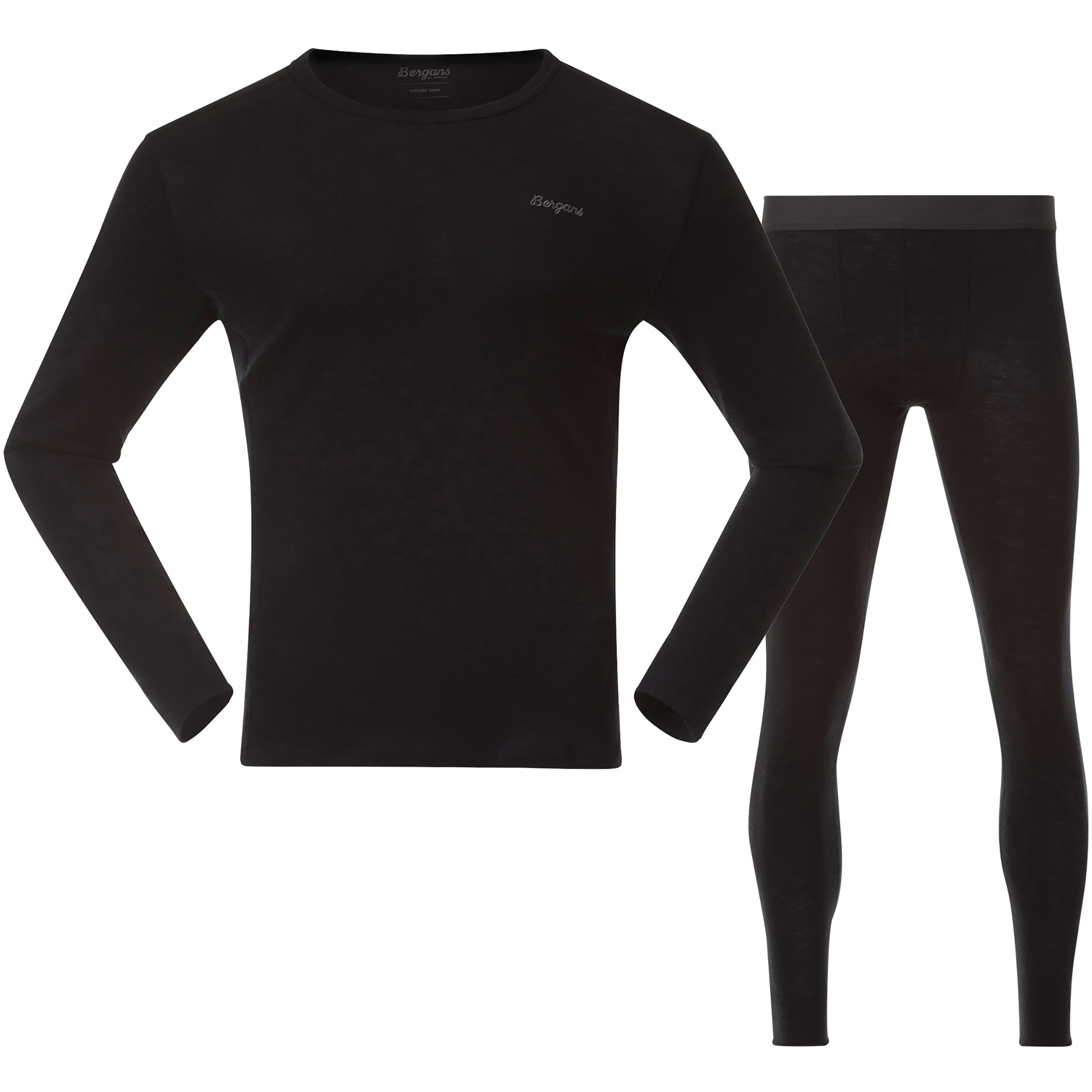 Bergans Allround Merino Unterwäsche Set Herren Skiunterwäsche schwarz Größe XXL Trekking Schnell trocknend Merinowolle