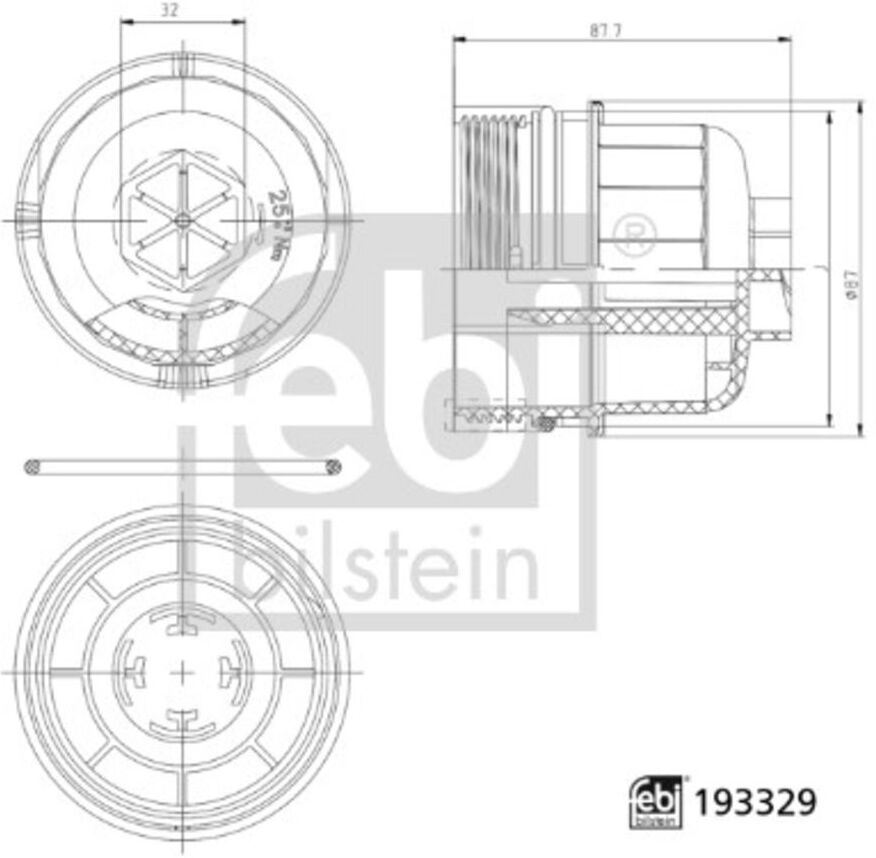 Deckel, Ölfiltergehäuse FEBI BILSTEIN 193329