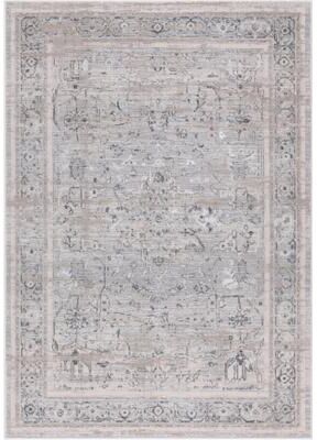 MDA Rugs Nevada Collection Bordered Cream and Grey Rug