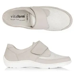VITAFORM Damen- Halbschuh Leder/ Stretch Klettverschluss Handnahtsohle