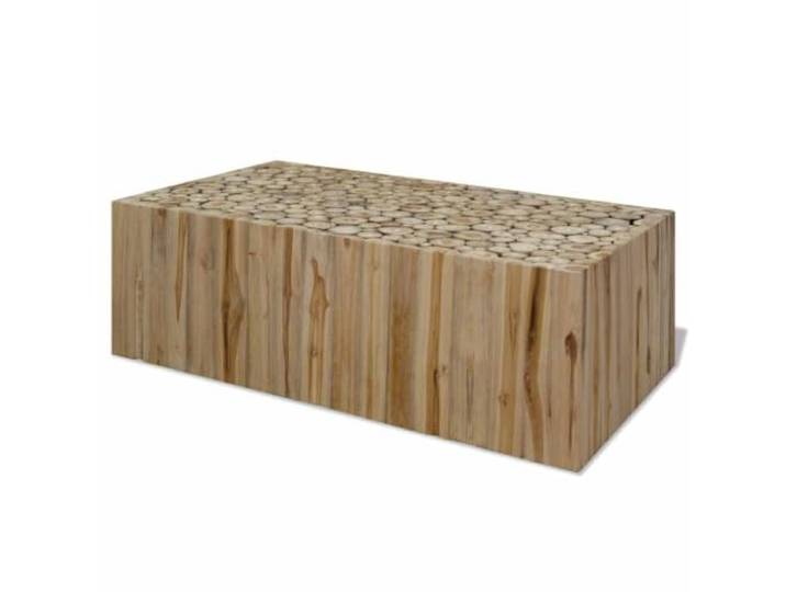 LASWWQMRF Couchtisch Echtes Teakholz 90x50x30 cm Wohnzimmertisch Rustikaler Holzscheit-Nachttisch aus massivem Teakholz für Schlafzimmer und Lounge. Handgefertigtes Unikat.