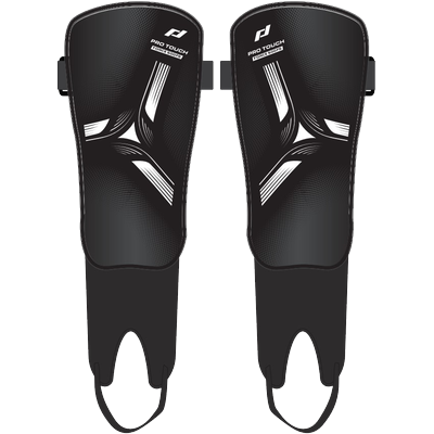 Fußball Schienbeinschoner PRO TOUCH "Force 500 FS", Gr. M, schwarz-weiß (schwarz, blau, withe), Funktionsmaterial, Protektoren, für Fußball, Funktionsmaterial, mit Klettverschluss