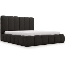 POLSTERBETT Imperial 180x200 Bouclé-Stoff Schwarz