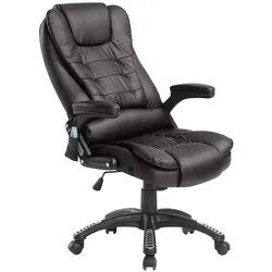 MODFU Chefsessel Kunstleder braun mit Vibrationsmassage, Wärmefunktion und Höhenverstellung
