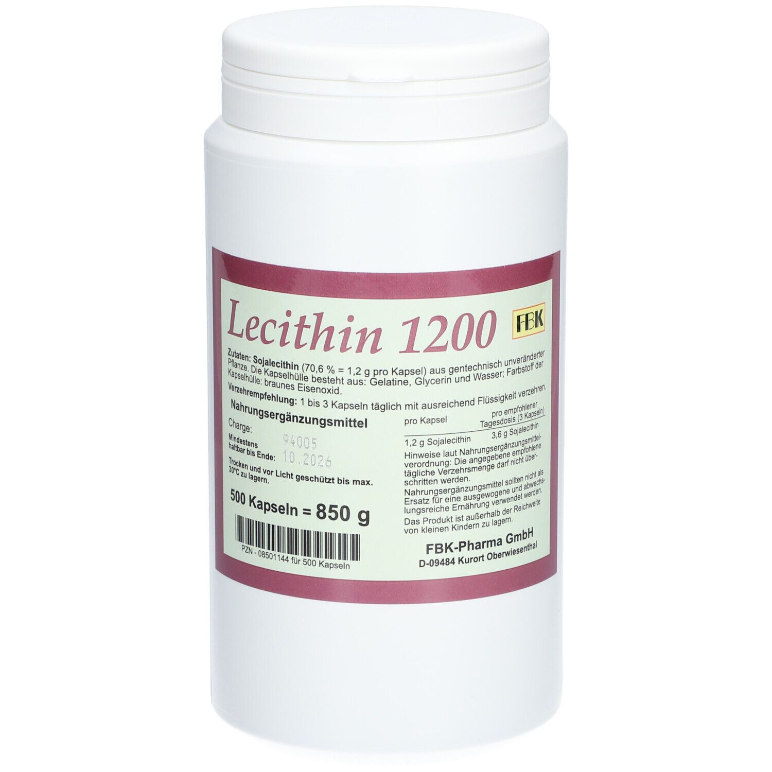 Lecithin 1200 Kapseln 500 St