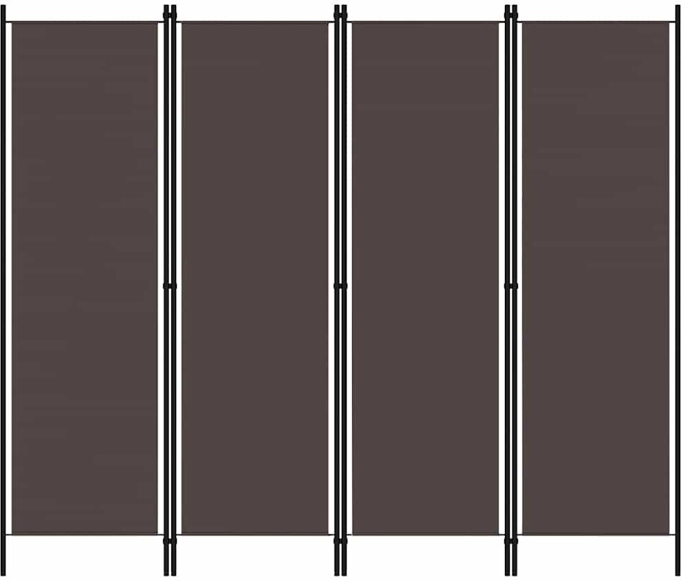 vidaXL Biombo divisor de 4 paneles marrón 200x180 cm Marrón