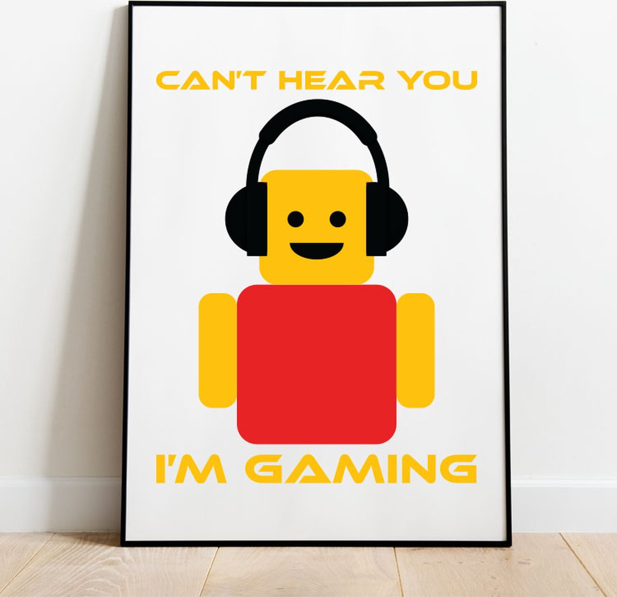 Can't hear you I'm Gaming fotolijst met glazen plaat en ophangsysteem, 40 x 50 cm