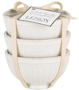 Lenox French Perle Groove White 3-Piece Mini Bowl Set Multi