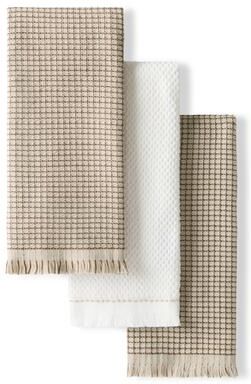 KitchenAid Gourmet Series Gridlines Kitchen Towels 3-Pack Set, 100% Cotton Absorbent - 18""x28"""