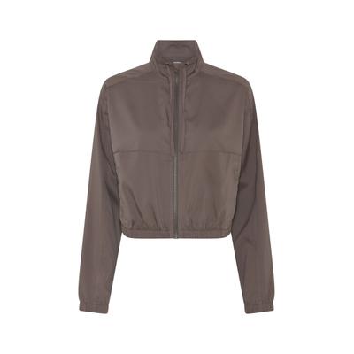 Windbreaker "Girlfriend Collective Miller Zip Up Track Jacket", Damen, Gr. S, falcon, 100% Polyester, GIRLFRIEND COLLECTIVE, unifarben, slim fit, amerikanischer Ausschnitt, Jacken Windbreaker