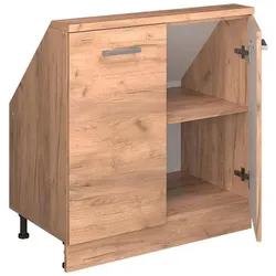 Vicco, Kommode + Sideboard, Dachschrägenschrank Rion, Goldkraft Eiche, mit 2 Türen (46 x 80 x 83.80 cm)