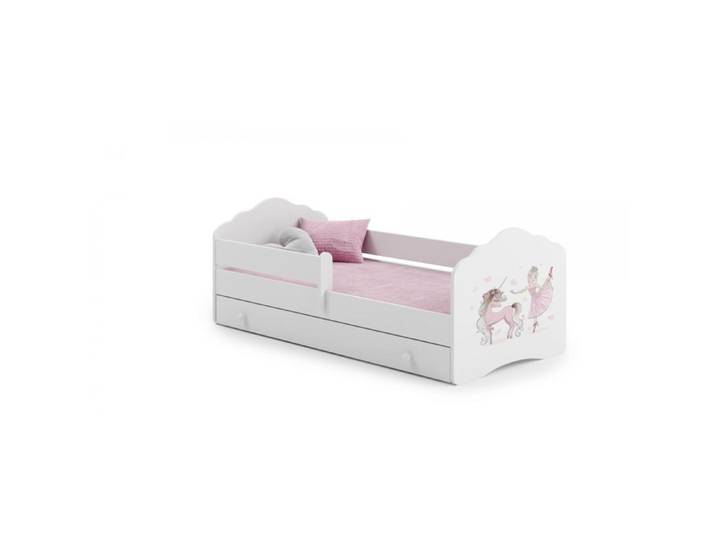 Lit enfant  licorne  tiroir matelas et barrière de protection taille 140x70