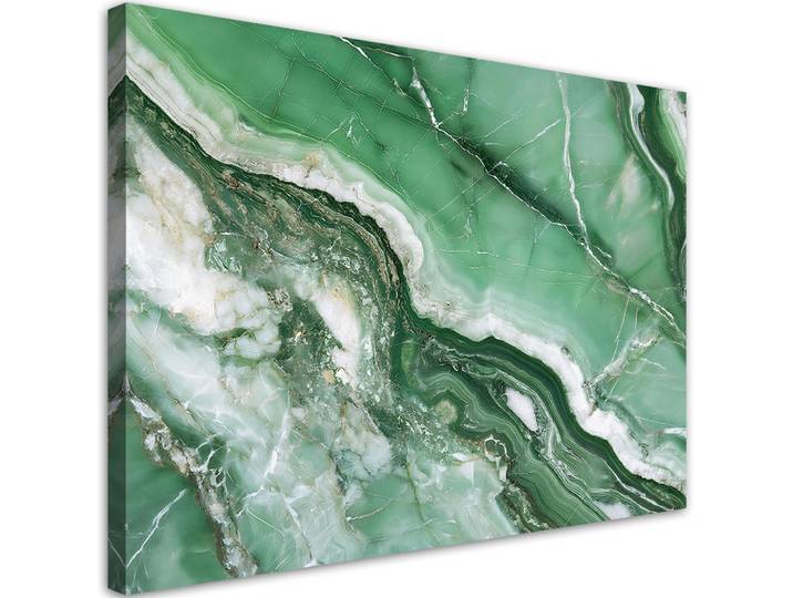 Feeby Leinwandbild Glamour Stil aus grünem Marmor 90x60cm, Grün, Rechteckig, 90x60 cm, Bilder & Rahmen, Bilder, Leinwandbilder