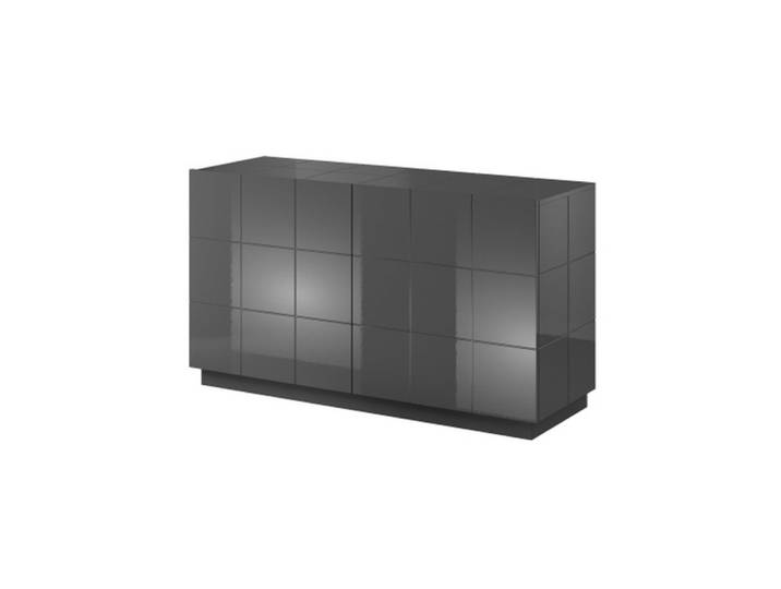 Buffet design gris brillant led sans led 138cm