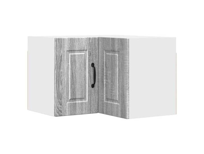 fsahslih Küchen-Wand-Eckschrank Graues Sonoma 57 x 57 x 40 cm Holzwerkstoff Wandhängender Eckschrank für Küche und Esszimmer mit 2 Türen und 2 Regalböden zur ordentlichen Aufbewahrung im Innenraum.