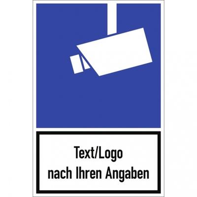 Dreifke® Aufkleber, Video-Infozeichen mit Text und/oder Logo nach Ihren Angaben, Folie, 120x180 mm