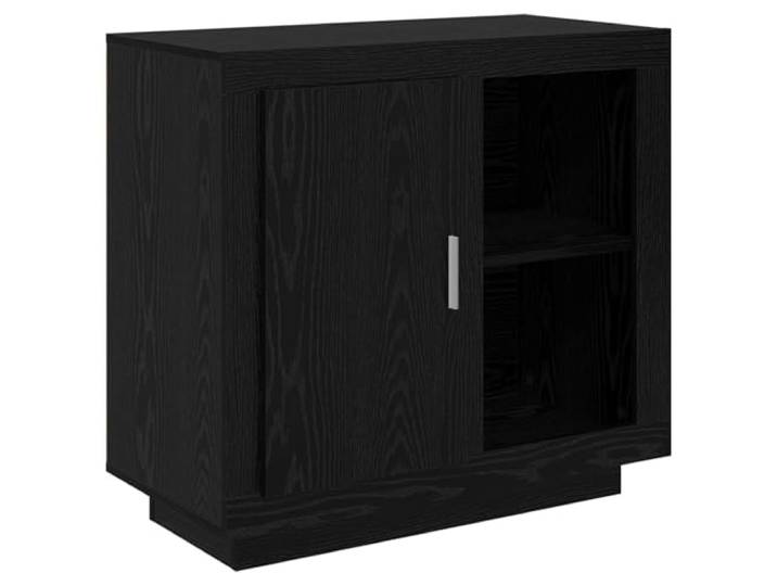 KGFHERENB Sideboard Schwarz Eichen-Optik 80 x 40 x 75 cm Kommode Stilvolles Sideboard in schwarzer Eichen-Optik für Wohnzimmer und Schlafzimmer mit geräumigem Stauraum hinter der Tür.