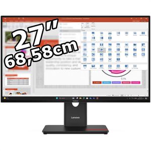 Lenovo Monitor ThinkVision T27-40, 27 Zoll, Full HD 1920 x 1080 Pixel, 4 ms, 120 Hz