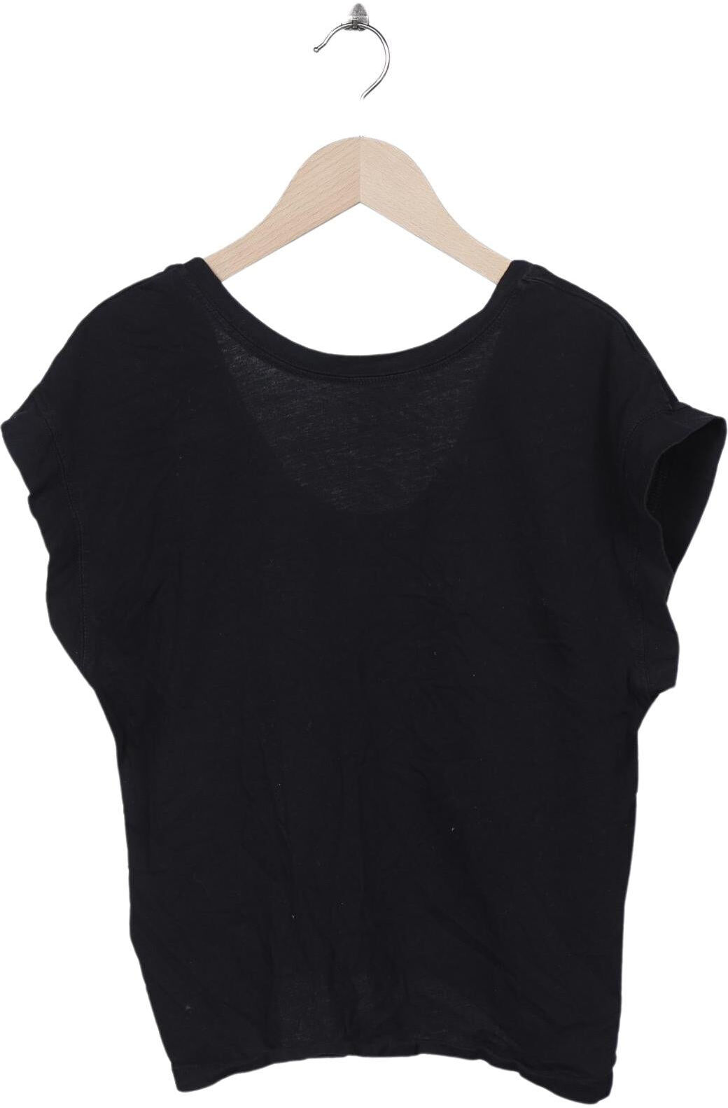 Mango Damen T-Shirt, Schwarz, Gr. S, Baumwolle - Second Hand
