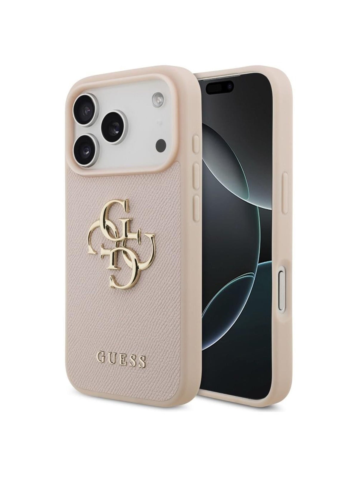 GUESS Grained Big 4G & Classic Logo iPhone 17 Pro Case - Pink