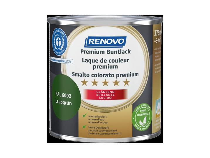 Renovo Premium Buntlack Glänzend laubgrün RA l 6002 375 ml