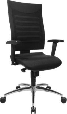 Schäfer Shop Pure Bürostuhl SSI Proline S2, mit Armlehnen, Punkt-Synchronmechanik, Bandscheibensitz, schwarz/schwarz