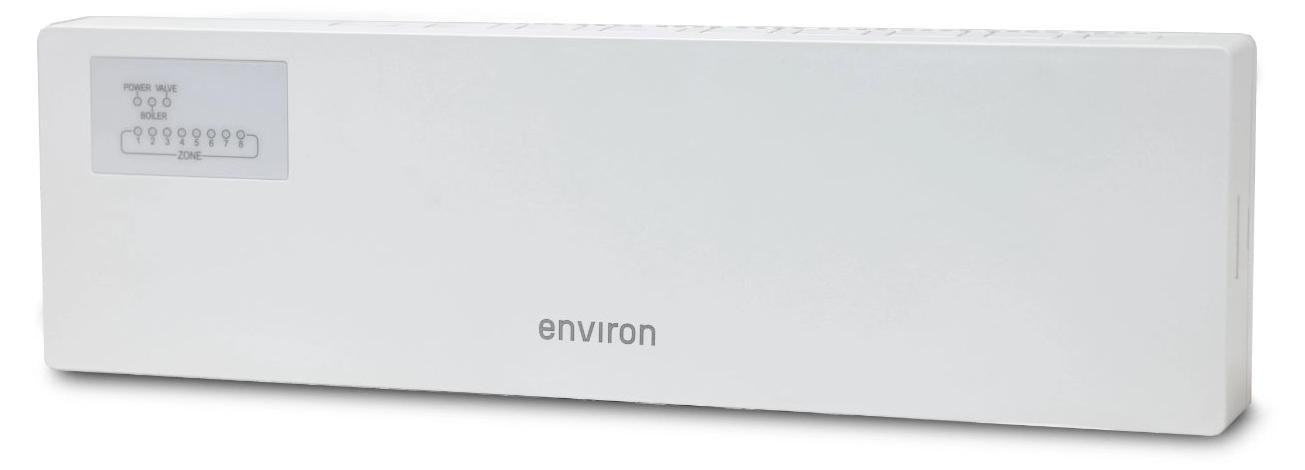 Environ Clima 8 verdeelstuk voor vloerverwarming met 8 zones, 100 tot 240 V