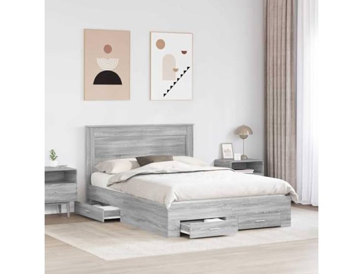 KTHLBRH Bett mit Schublade und Kopfteil aus mehrschichtigem Holz Modernes Design, robuste Struktur, optimiert den Raum, glatte Oberfläche