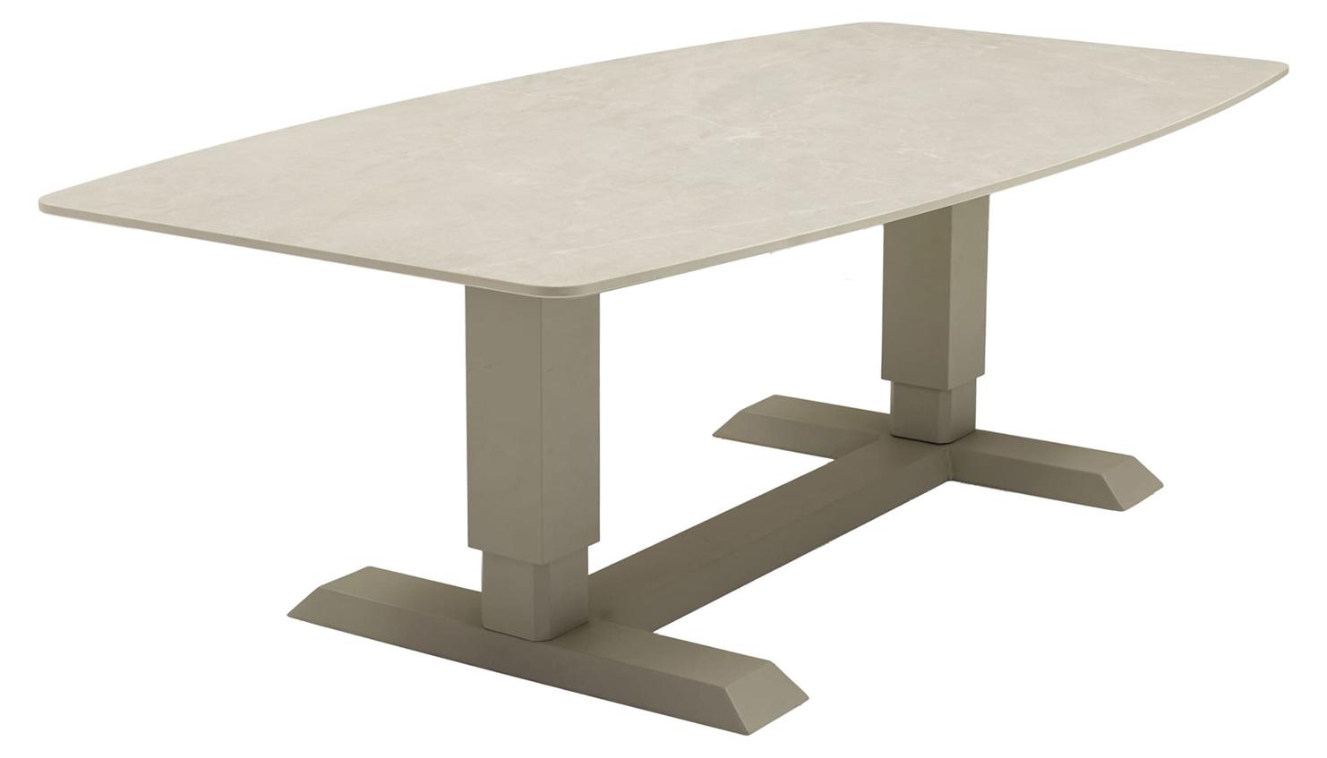 Gartentisch Malte Lifttisch Esstisch 180x90cm Aluminium/sintered stone Taupe