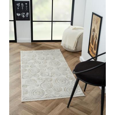 Teppich "My Style, LAGERRÄUMUNG", beige (creme, hellgrau, altgoldfarben), B:80cm H:10mm L:150cm, Polyester, MYFLAIR MÖBEL & ACCESSOIRES, Teppiche, Teppich, Kurzflor, modernes Scandi-Design, besonders weich, auch in rund